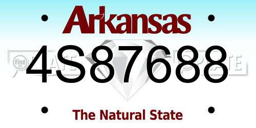 4S87688 Arkansas License Plate