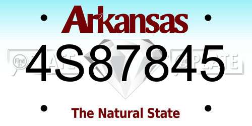 4S87845 Arkansas License Plate