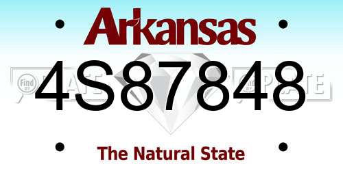 4S87848 Arkansas License Plate