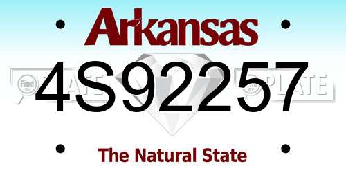 4S92257 Arkansas License Plate