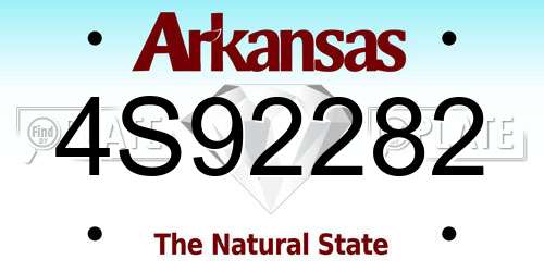 4S92282 Arkansas License Plate