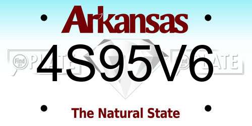 4S95V6 Arkansas License Plate