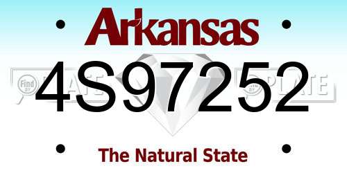 4S97252 Arkansas License Plate