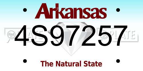 4S97257 Arkansas License Plate
