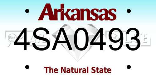 4SA0493 Arkansas License Plate