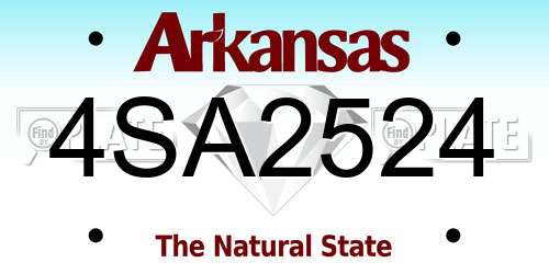 4SA2524 Arkansas License Plate