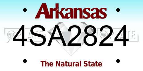 4SA2824 Arkansas License Plate