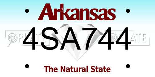 4SA744 Arkansas License Plate