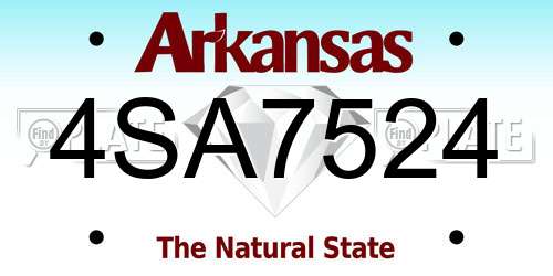 4SA7524 Arkansas License Plate