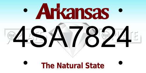 4SA7824 Arkansas License Plate