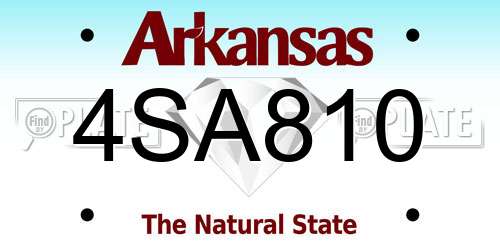 4SA810 Arkansas License Plate