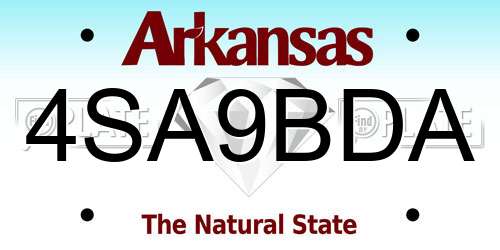 4SA9BDA Arkansas License Plate