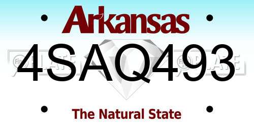 4SAQ493 Arkansas License Plate