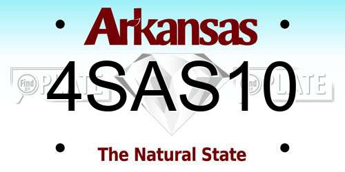 4SAS10 Arkansas License Plate