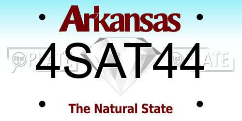 4SAT44 Arkansas License Plate