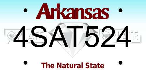 4SAT524 Arkansas License Plate