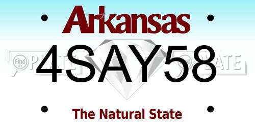 4SAY58 Arkansas License Plate