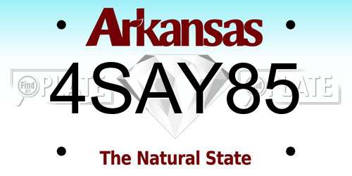 4SAY85 Arkansas License Plate