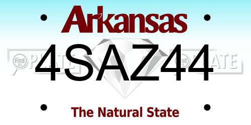 4SAZ44 Arkansas License Plate