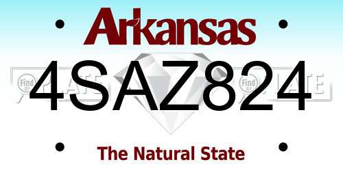 4SAZ824 Arkansas License Plate