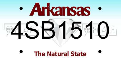 4SB1510 Arkansas License Plate