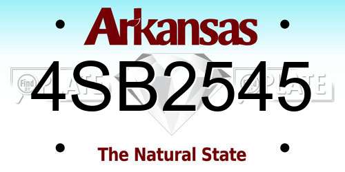 4SB2545 Arkansas License Plate