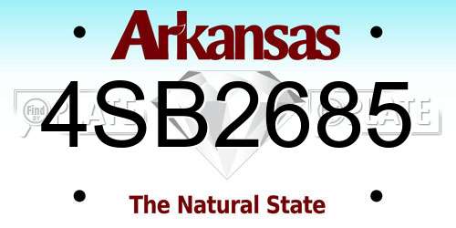 4SB2685 Arkansas License Plate