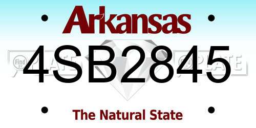 4SB2845 Arkansas License Plate