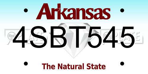 4SBT545 Arkansas License Plate