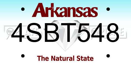4SBT548 Arkansas License Plate