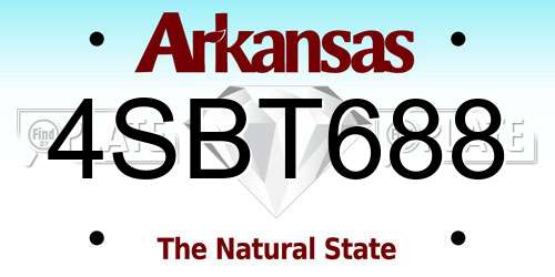 4SBT688 Arkansas License Plate