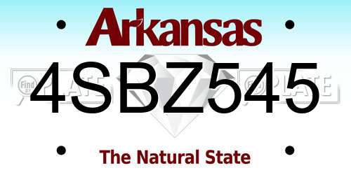 4SBZ545 Arkansas License Plate