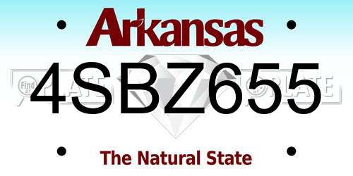 4SBZ655 Arkansas License Plate
