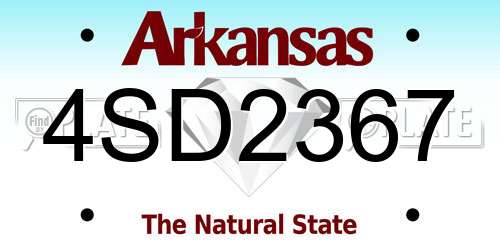 4SD2367 Arkansas License Plate