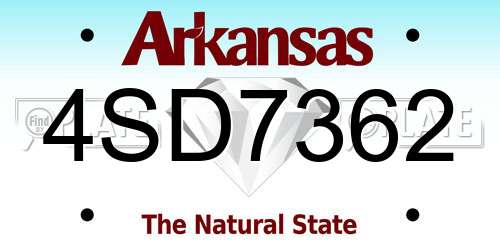 4SD7362 Arkansas License Plate