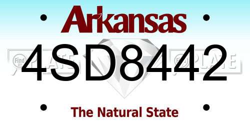 4SD8442 Arkansas License Plate