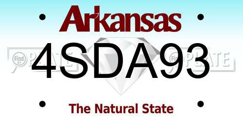 4SDA93 Arkansas License Plate