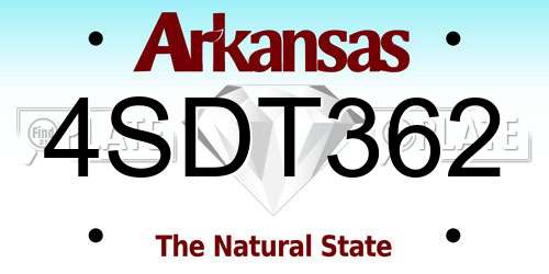 4SDT362 Arkansas License Plate
