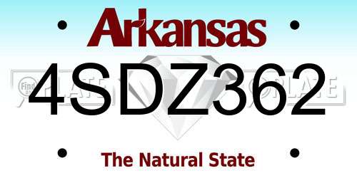 4SDZ362 Arkansas License Plate