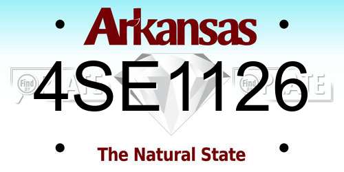 4SE1126 Arkansas License Plate