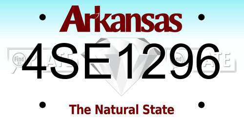 4SE1296 Arkansas License Plate