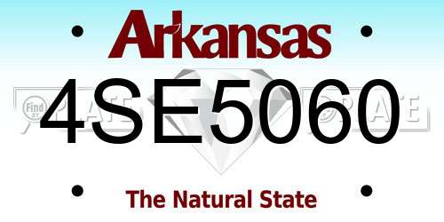 4SE5060 Arkansas License Plate