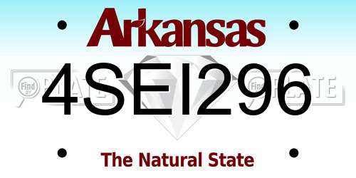 4SEI296 Arkansas License Plate