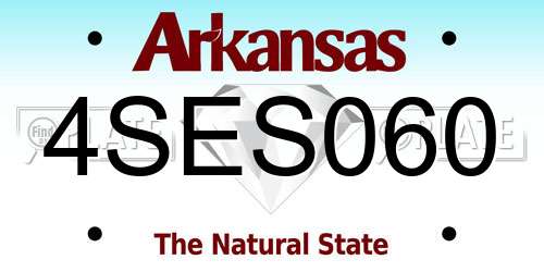 4SES060 Arkansas License Plate