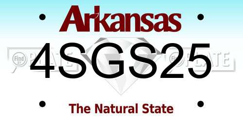 4SGS25 Arkansas License Plate