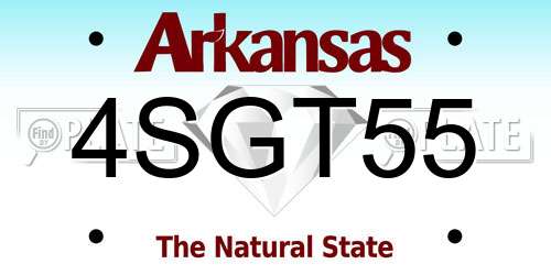 4SGT55 Arkansas License Plate