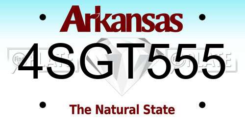 4SGT555 Arkansas License Plate