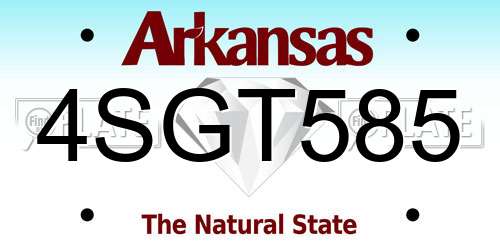 4SGT585 Arkansas License Plate
