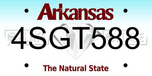 4SGT588 Arkansas License Plate