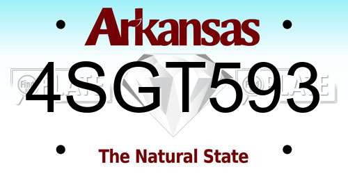 4SGT593 Arkansas License Plate